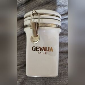 Gevalia Kaffe White Coffee Canister Vintage 80s